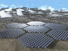 An image of solar panels harvesting solar energy